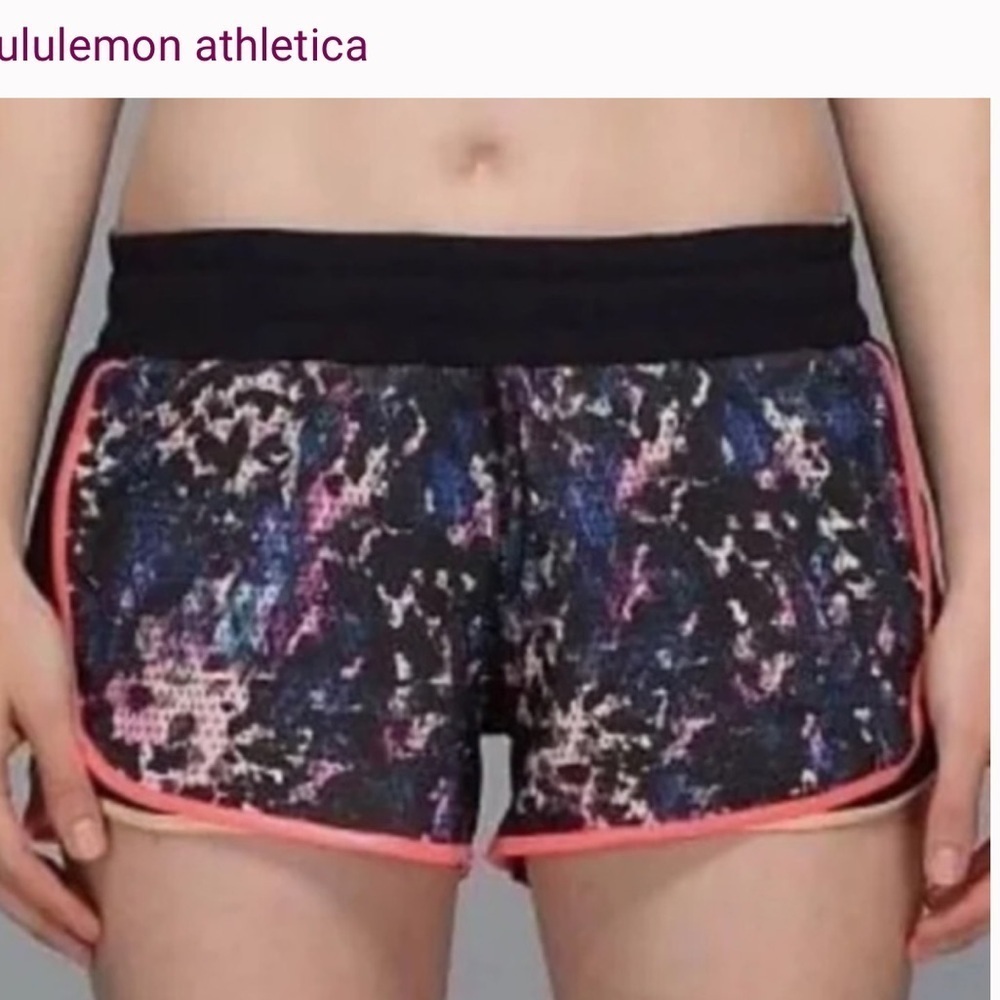 Lululemon Super Squad Short Floral Sport Black Multicolour gym running shorts